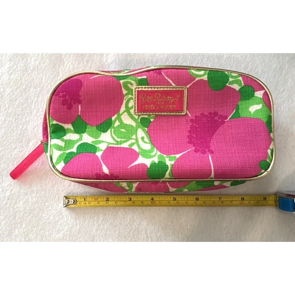 Lilly Pulitzer for‎ Estee Lauder Cosmetic Bag OS Pink Floral Preppy Travel Pouch
